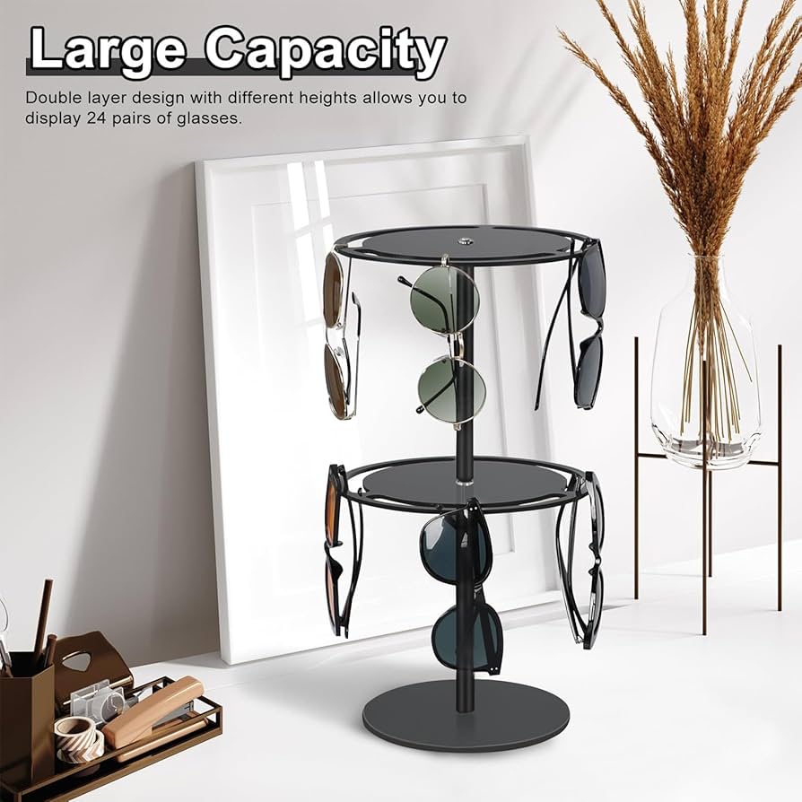 Amazon.co.jp: 回転サングラスホルダー - 眼鏡ラックオーガナイザー